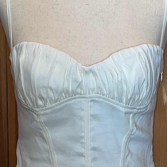 NWT Zara Ivory/White Linen Blend Corset Sz. MD - Picture 13 of 15